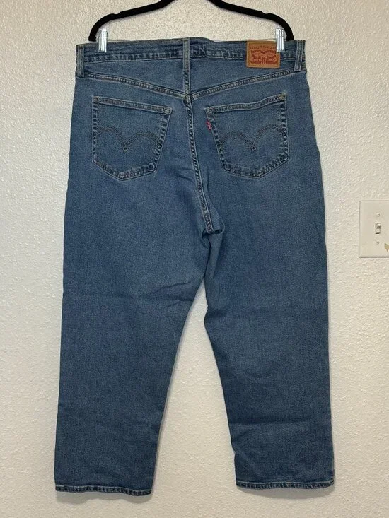Levi's Wedgie Straight Jeans Women's Size 18W Blue Denim Button Fly - Picture 2 of 13